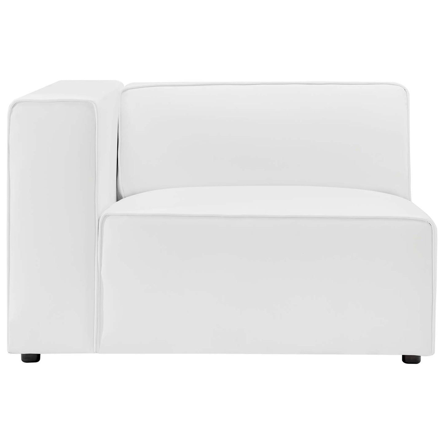 Mingle Vegan Leather Left-Arm Chair White EEI-4621-WHI