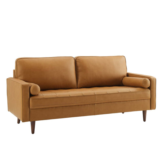 Valour Leather Sofa - Upholstered Faux Leather Sofa - 81" Sofa