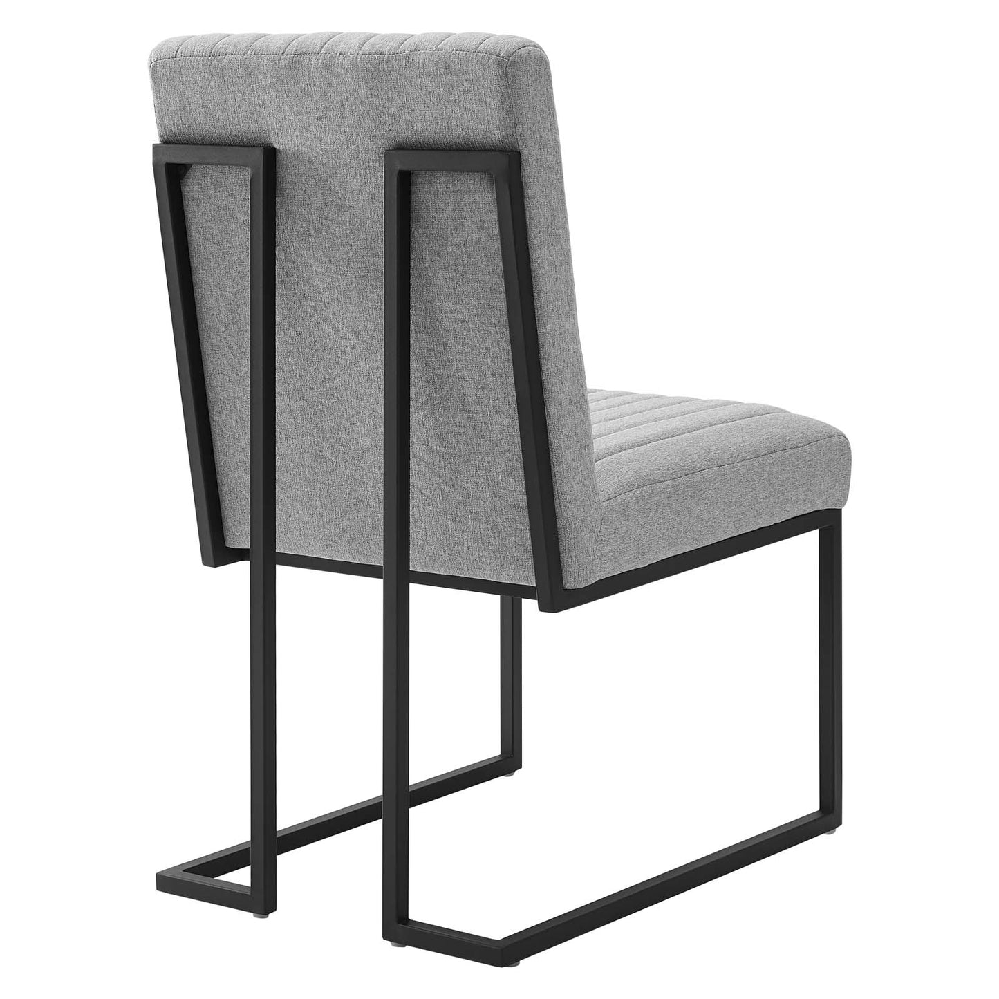 Indulge Channel Tufted Fabric Dining Chair Light Gray EEI-4652-LGR