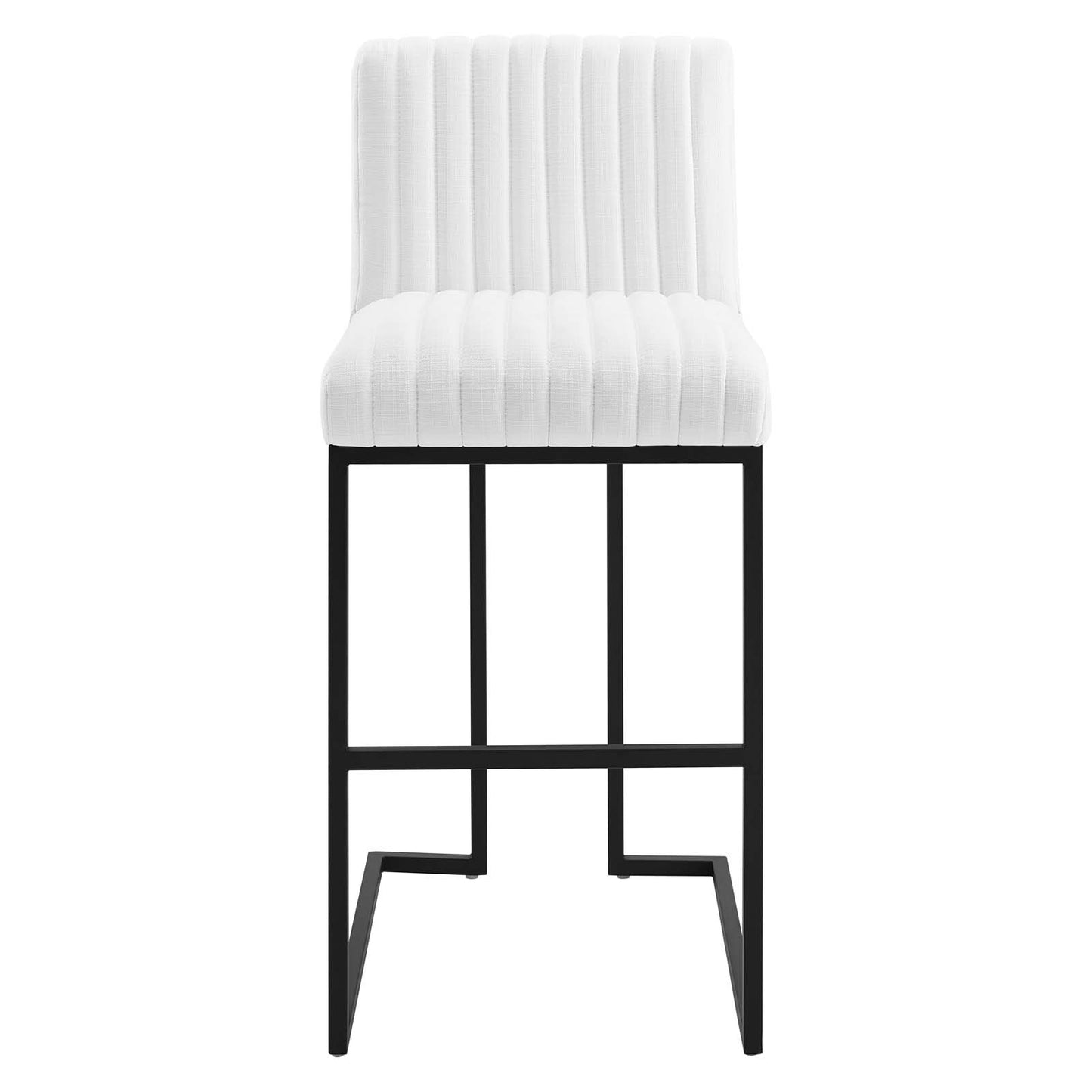Indulge Channel Tufted Fabric Bar Stool White EEI-4654-WHI