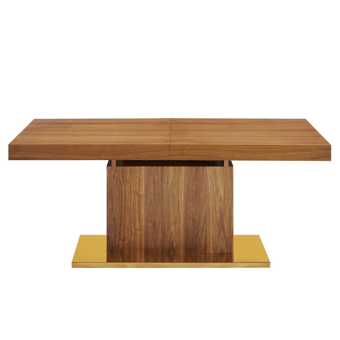 Vector Expandable Dining Table Walnut Gold EEI-4660-WAL-GLD