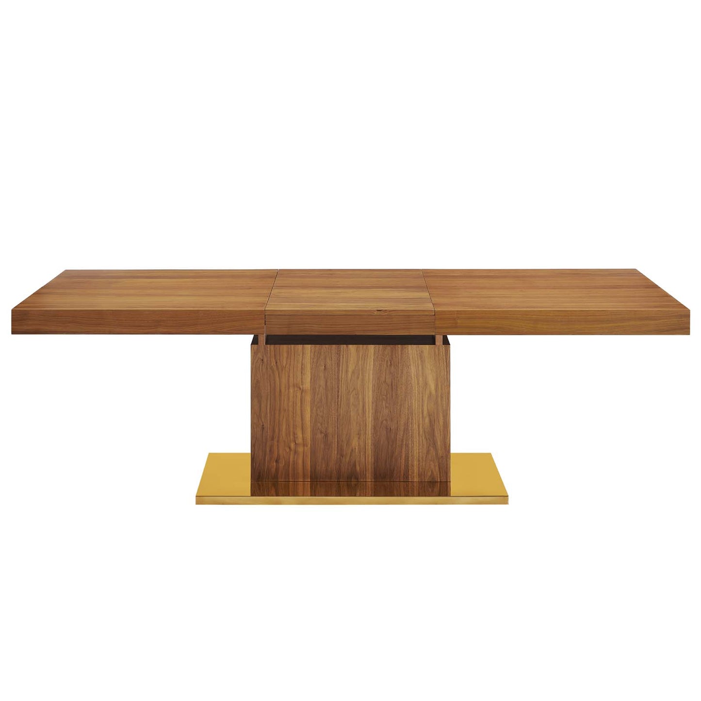 Vector Expandable Dining Table Walnut Gold EEI-4660-WAL-GLD