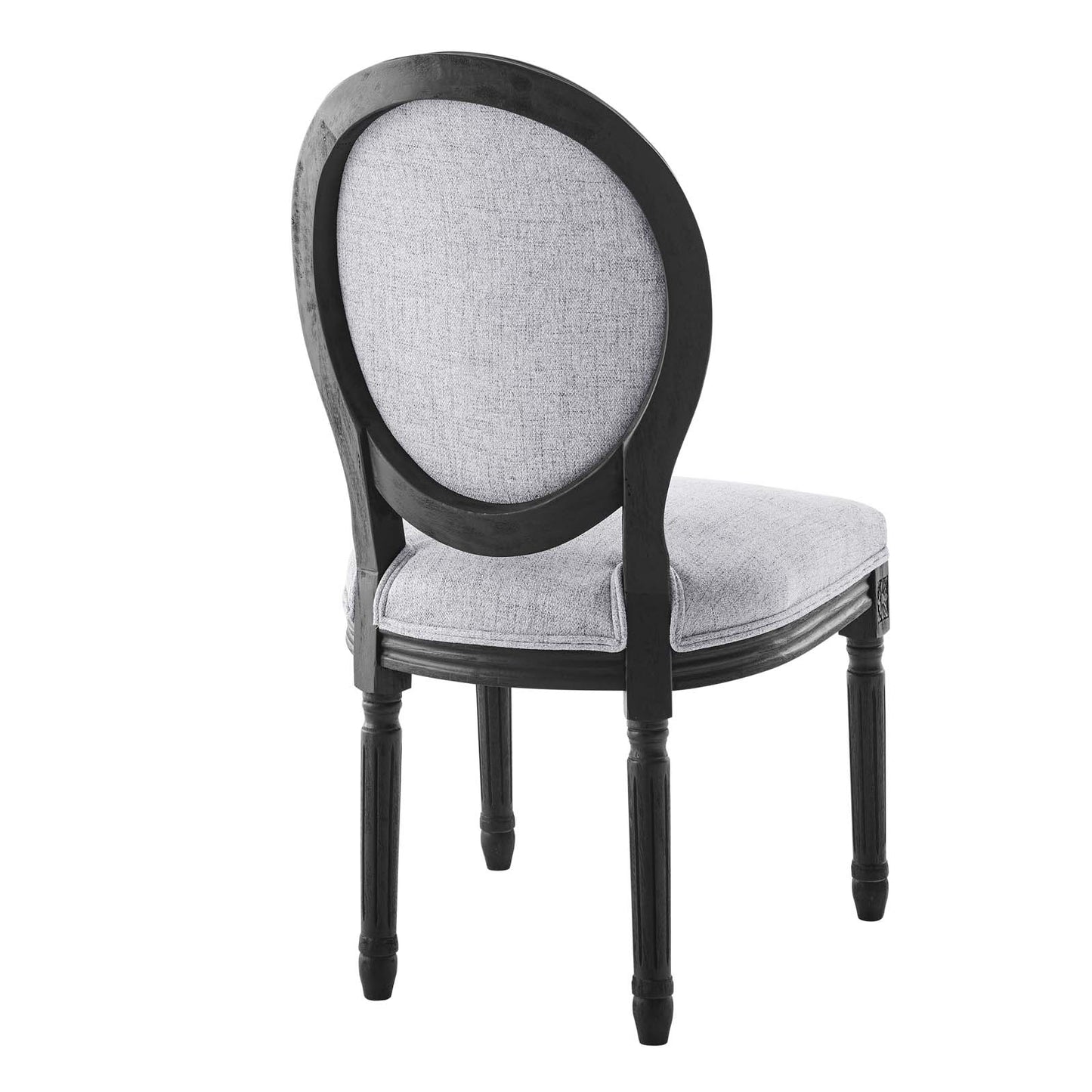 Arise Vintage French Upholstered Fabric Dining Side Chair Black Light Gray EEI-4664-BLK-LGR