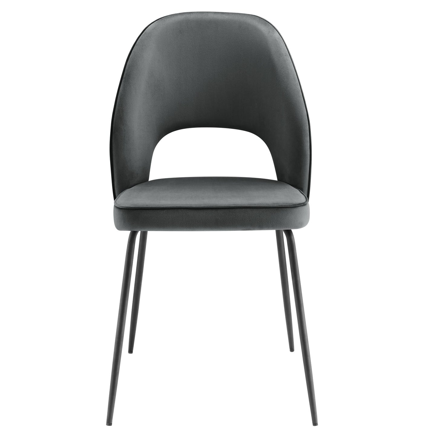 Nico Performance Velvet Dining Chair Set of 2 Black Gray EEI-4673-BLK-GRY