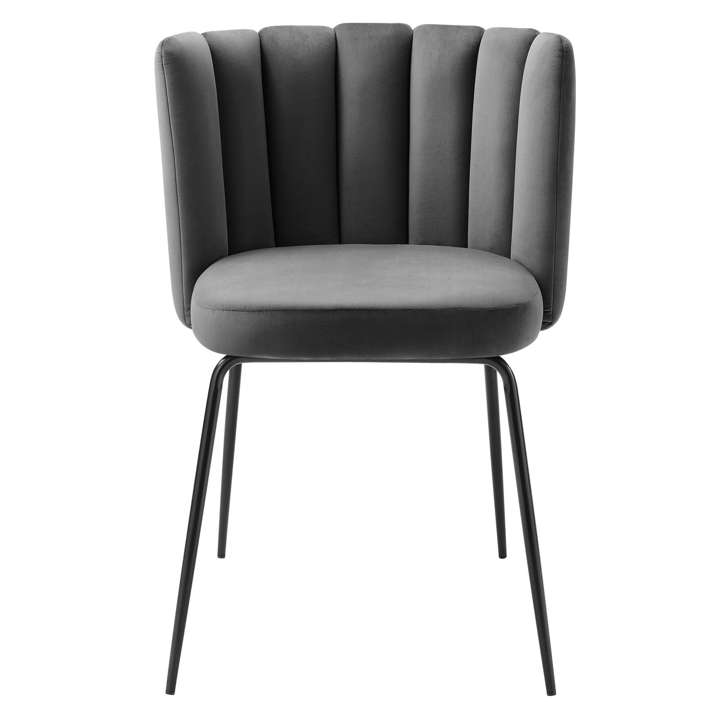 Virtue Performance Velvet Dining Chair Set of 2 Black Gray EEI-4675-BLK-GRY