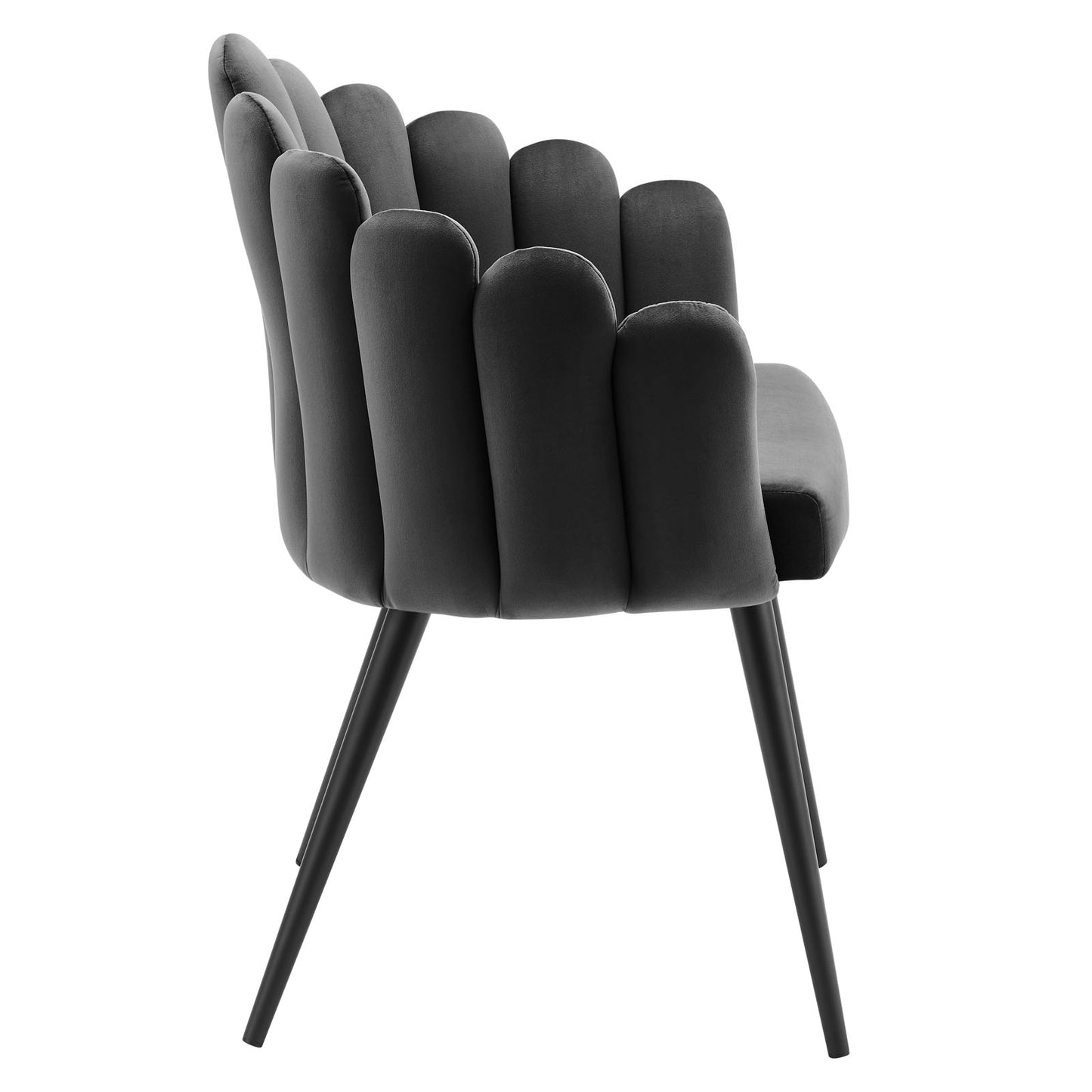 Vanguard Performance Velvet Dining Chair Black Charcoal EEI-4677-BLK-CHA