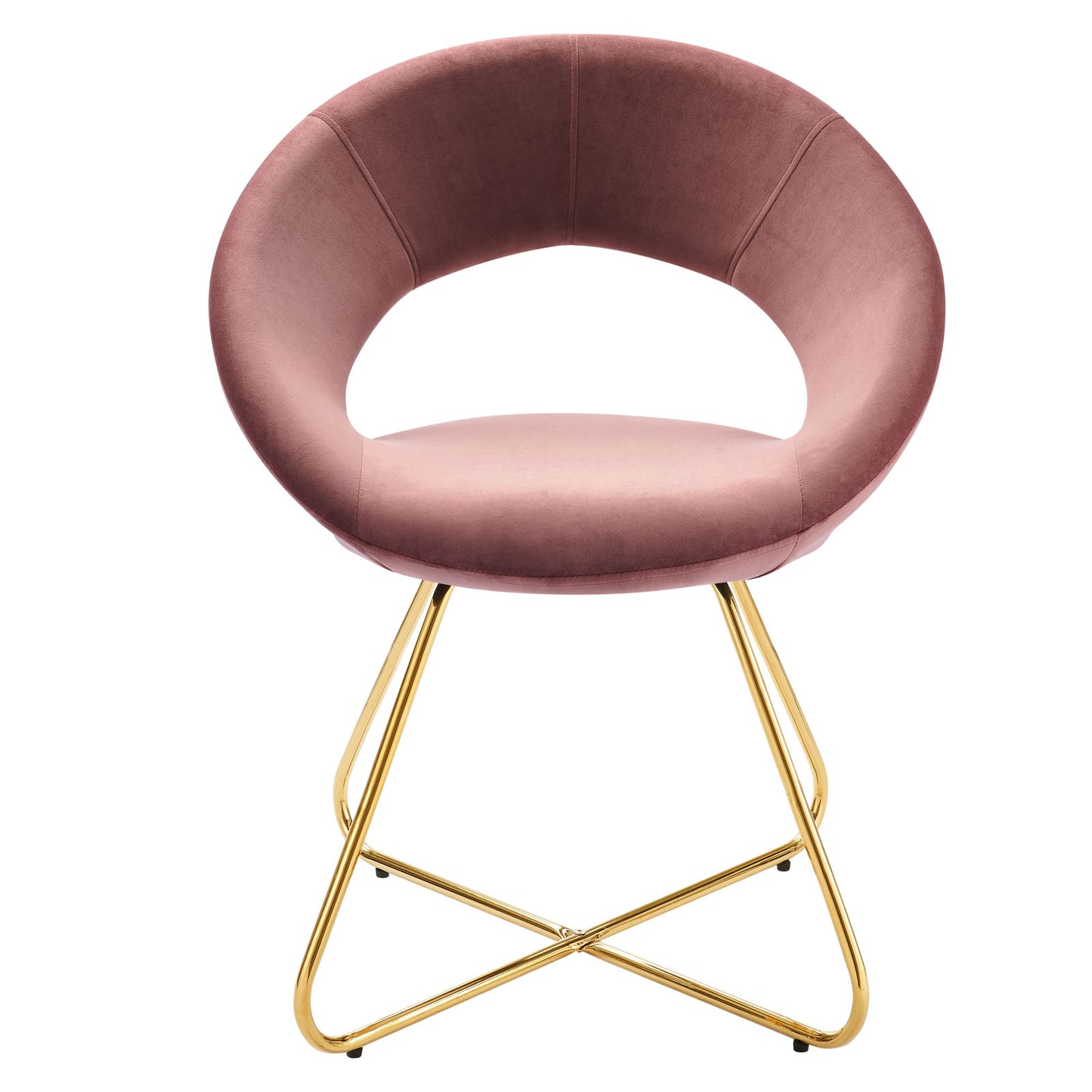 Nouvelle Performance Velvet Dining Chair Set of 2 Gold Dusty Rose EEI-4681-GLD-DUS