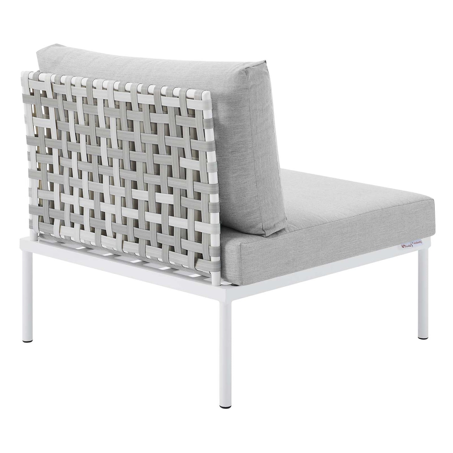 Harmony 4-Piece  Sunbrella® Basket Weave Outdoor Patio Aluminum Seating Set Taupe Gray EEI-4688-TAU-GRY-SET