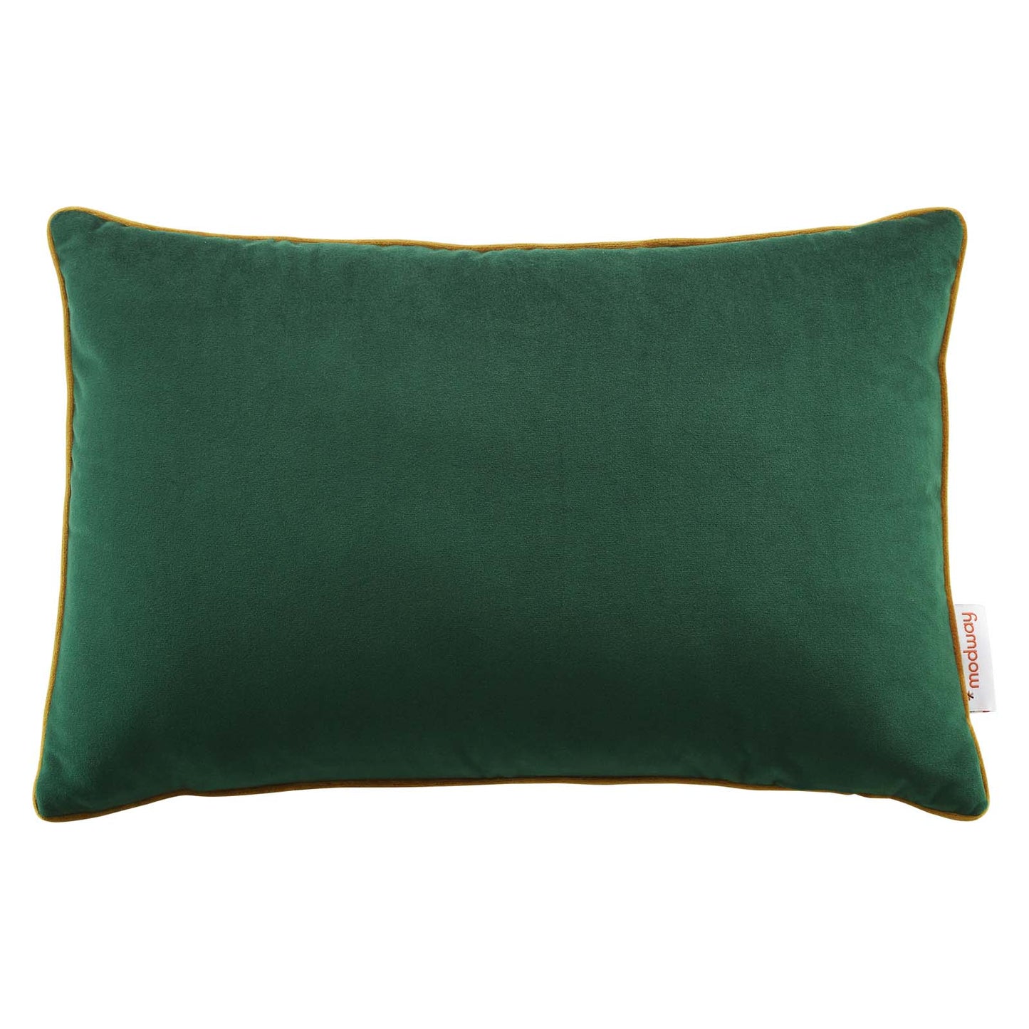 Accentuate 18" Lumbar Performance Velvet Throw Pillow Green Cognac EEI-4704-GRN-COG