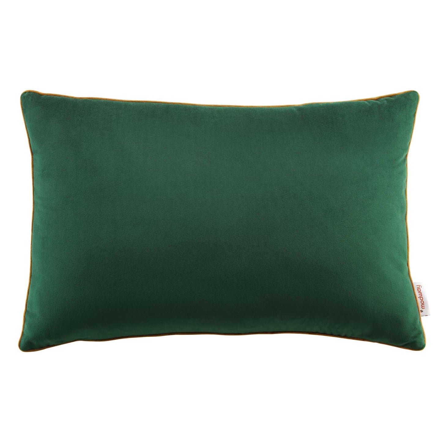 Accentuate 24" Lumbar Performance Velvet Throw Pillow Green Cognac EEI-4706-GRN-COG