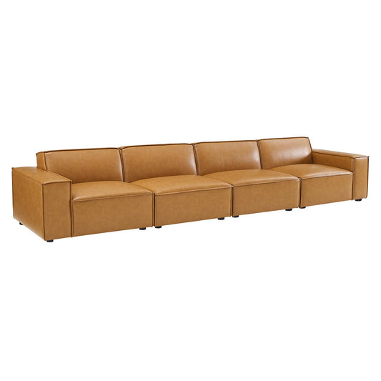Restore Vegan Leather 4-Piece Sofa Tan
