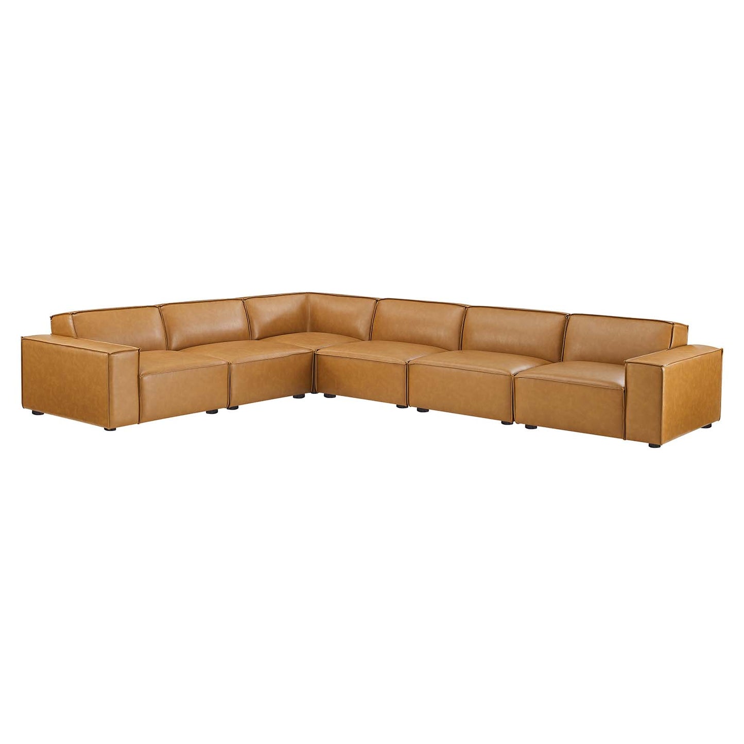 Restore 6-Piece Vegan Leather Sectional Sofa Tan EEI-4715-TAN