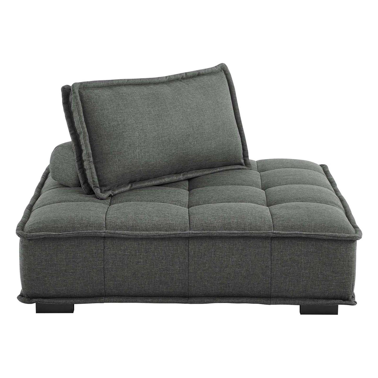 Saunter Tufted Fabric Armless Chair Gray EEI-4725-GRY