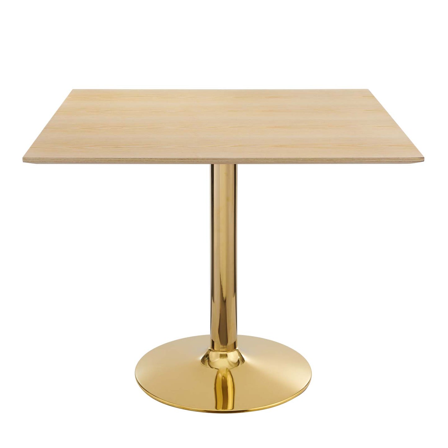 Verne 35" Square Dining Table Gold Natural EEI-4745-GLD-NAT
