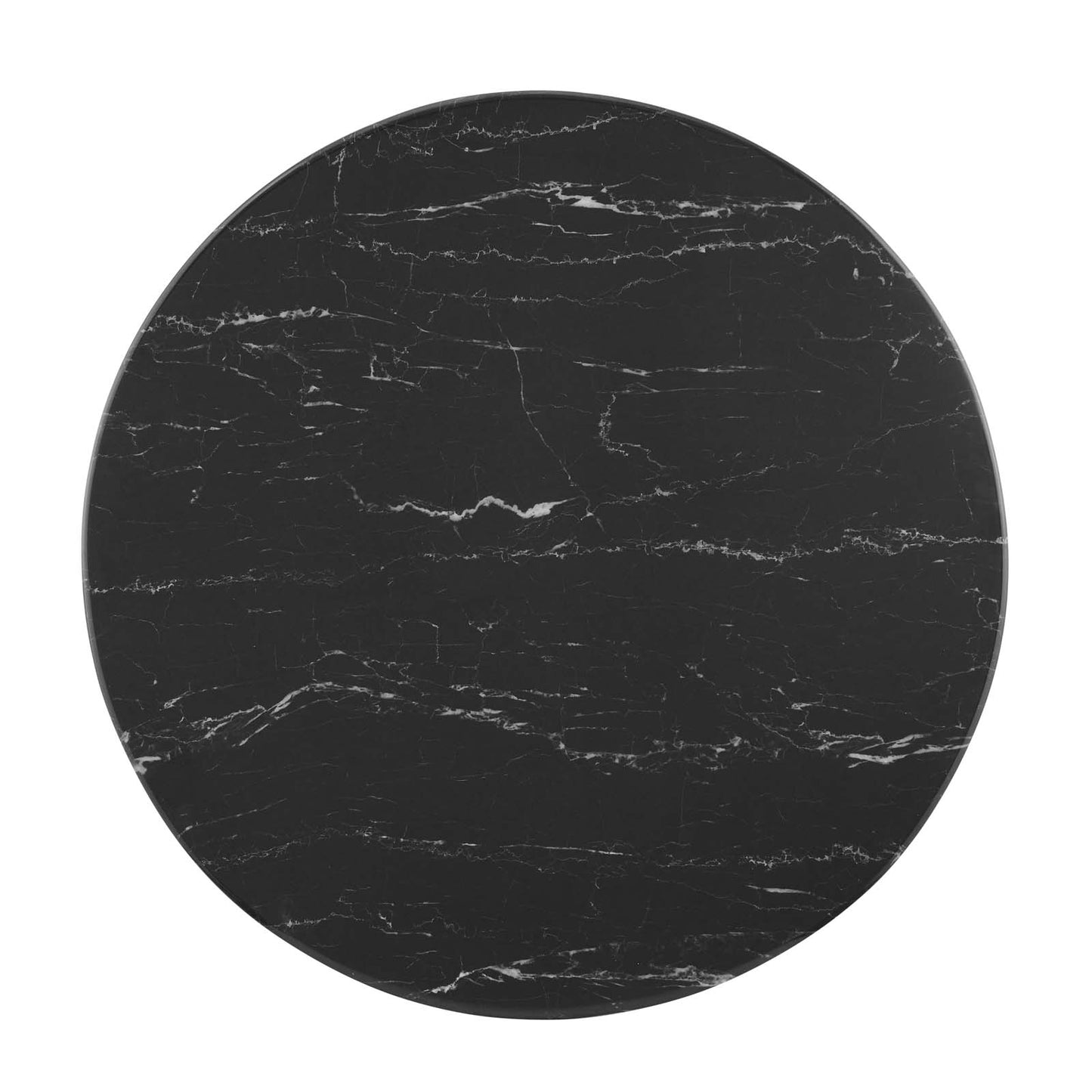 Verne 28" Artificial Marble Dining Table Gold Black EEI-4746-GLD-BLK