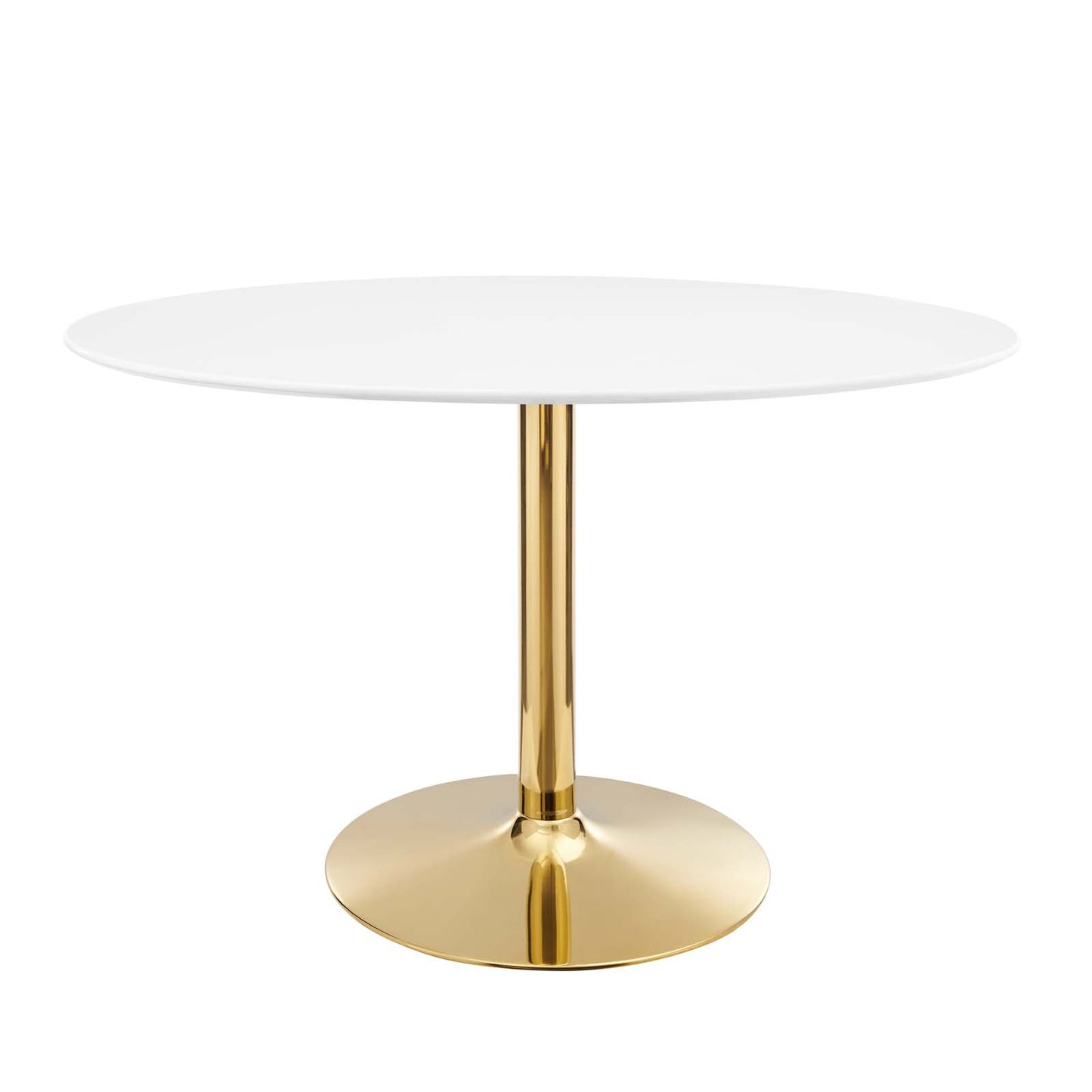 Verne 48" Oval Dining Table Gold White EEI-4750-GLD-WHI