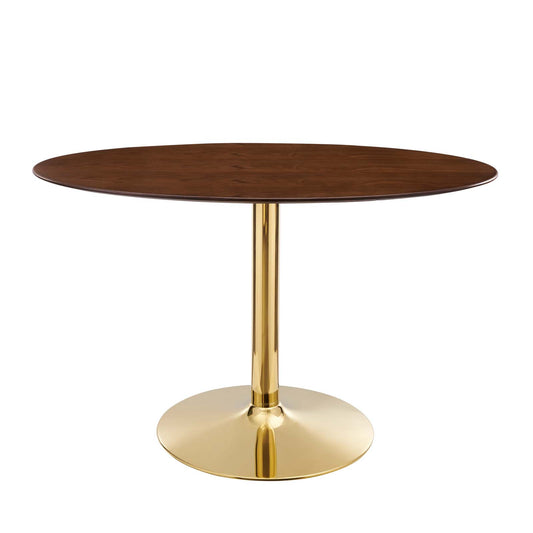 Verne 48" Oval Dining Table Gold Walnut