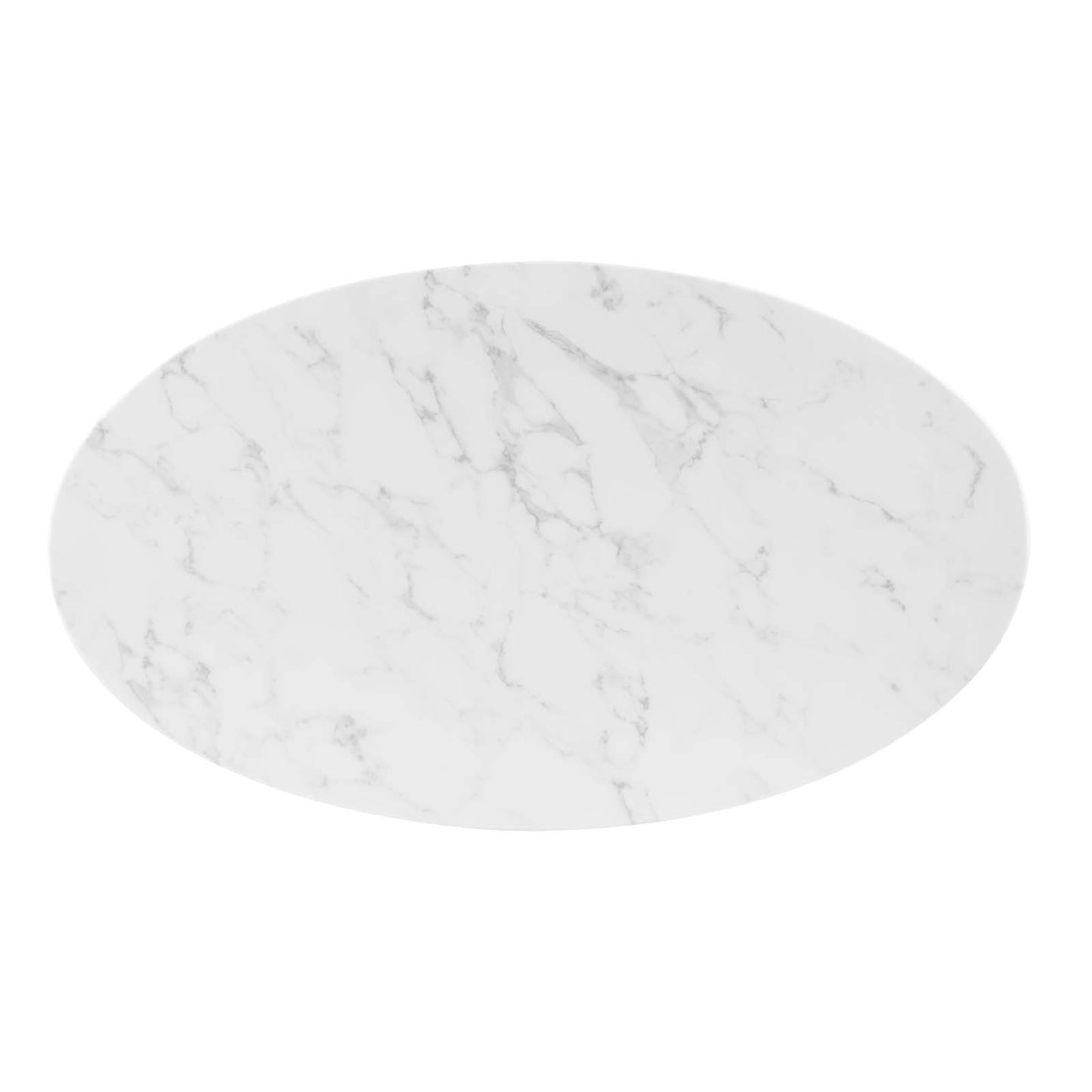 Verne 48" Oval Artificial Marble Dining Table Gold White EEI-4752-GLD-WHI