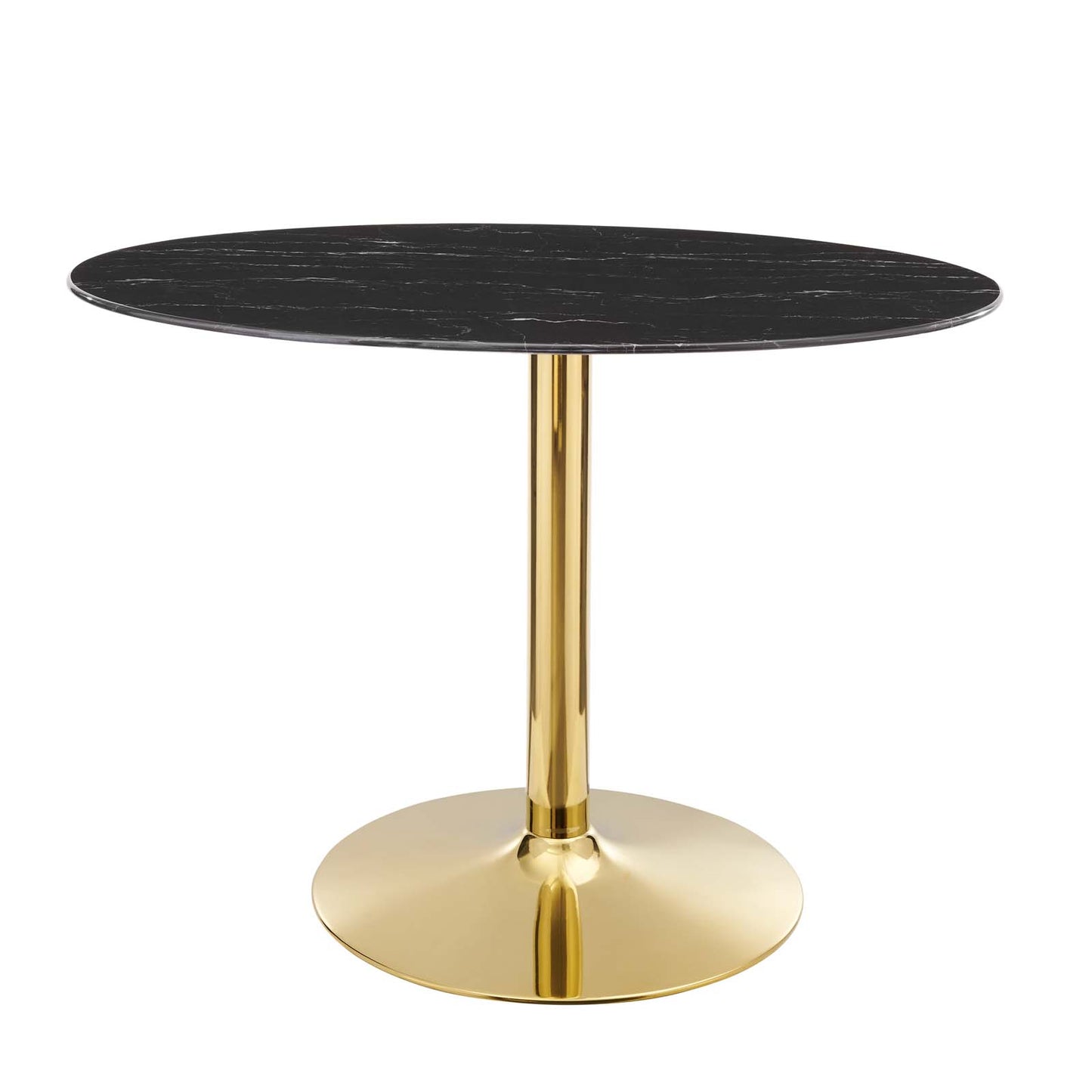 Verne 42" Artificial Marble Dining Table Gold Black EEI-4758-GLD-BLK