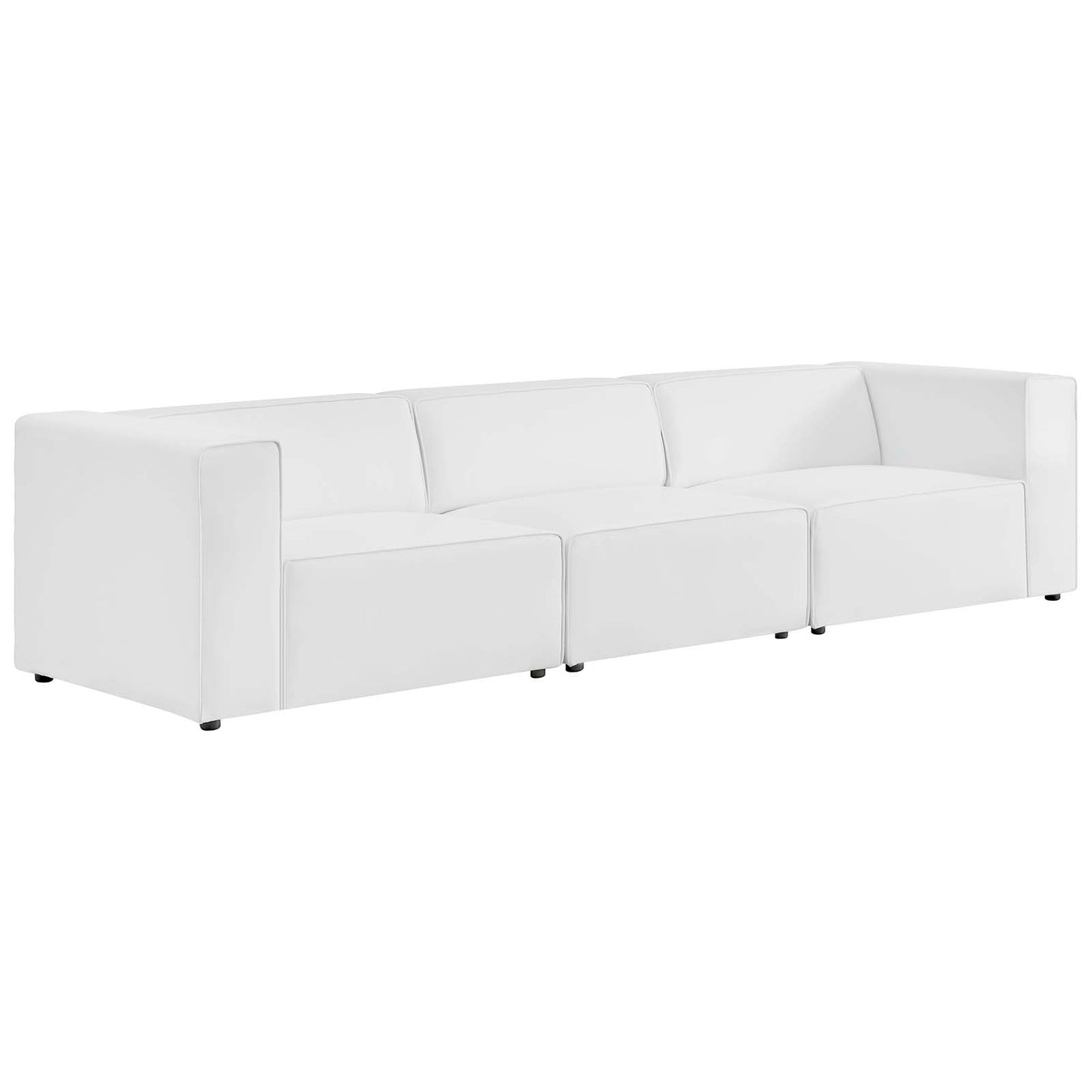 Mingle Vegan Leather 3-Piece Sectional Sofa White EEI-4789-WHI
