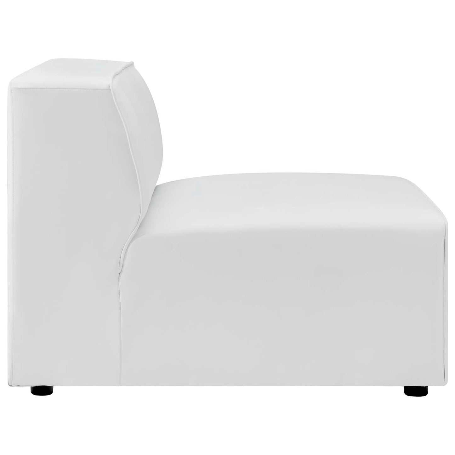 Mingle Vegan Leather Sofa and Ottoman Set White EEI-4790-WHI