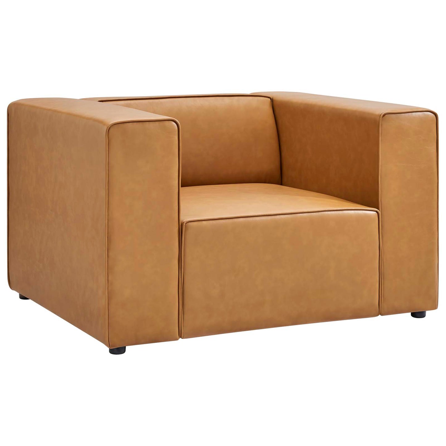 Mingle Vegan Leather Sofa and Armchair Set Tan EEI-4791-TAN