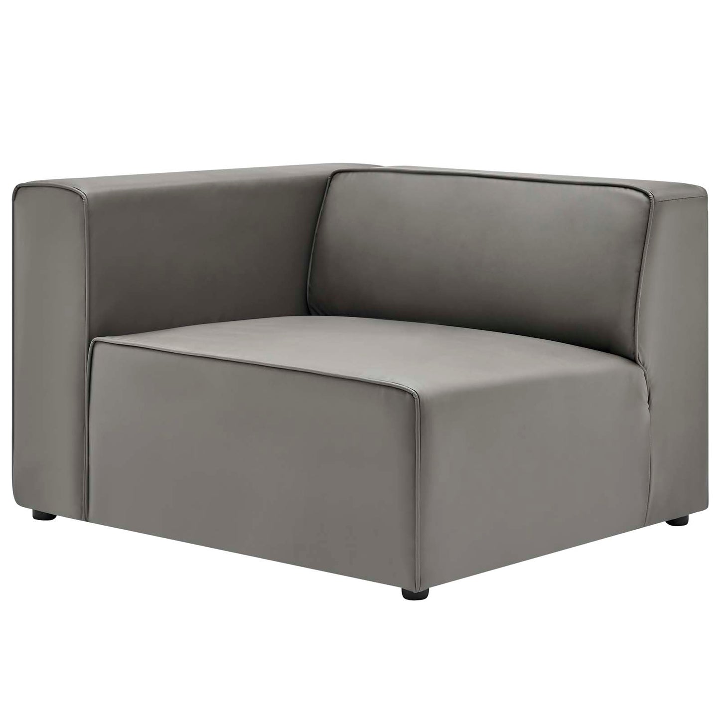 Mingle Vegan Leather 4-Piece Sectional Sofa Gray EEI-4793-GRY