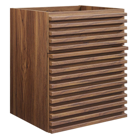 Render 18" Wall-Mount Bathroom Vanity Cabinet (Sink Basin Not Included) Walnut