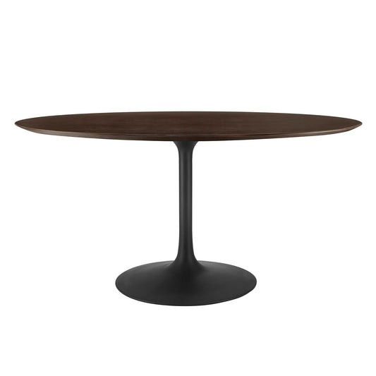 Lippa 60" Oval Wood Grain Dining Table Black Cherry Walnut