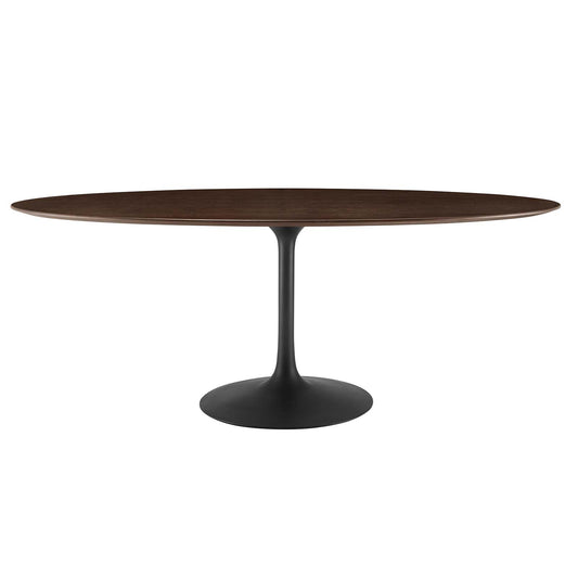 Lippa 78" Oval Wood Grain Dining Table Black Cherry Walnut
