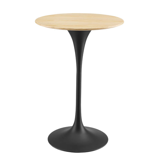 Lippa 28" Wood Bar Table Black Natural EEI-4890-BLK-NAT