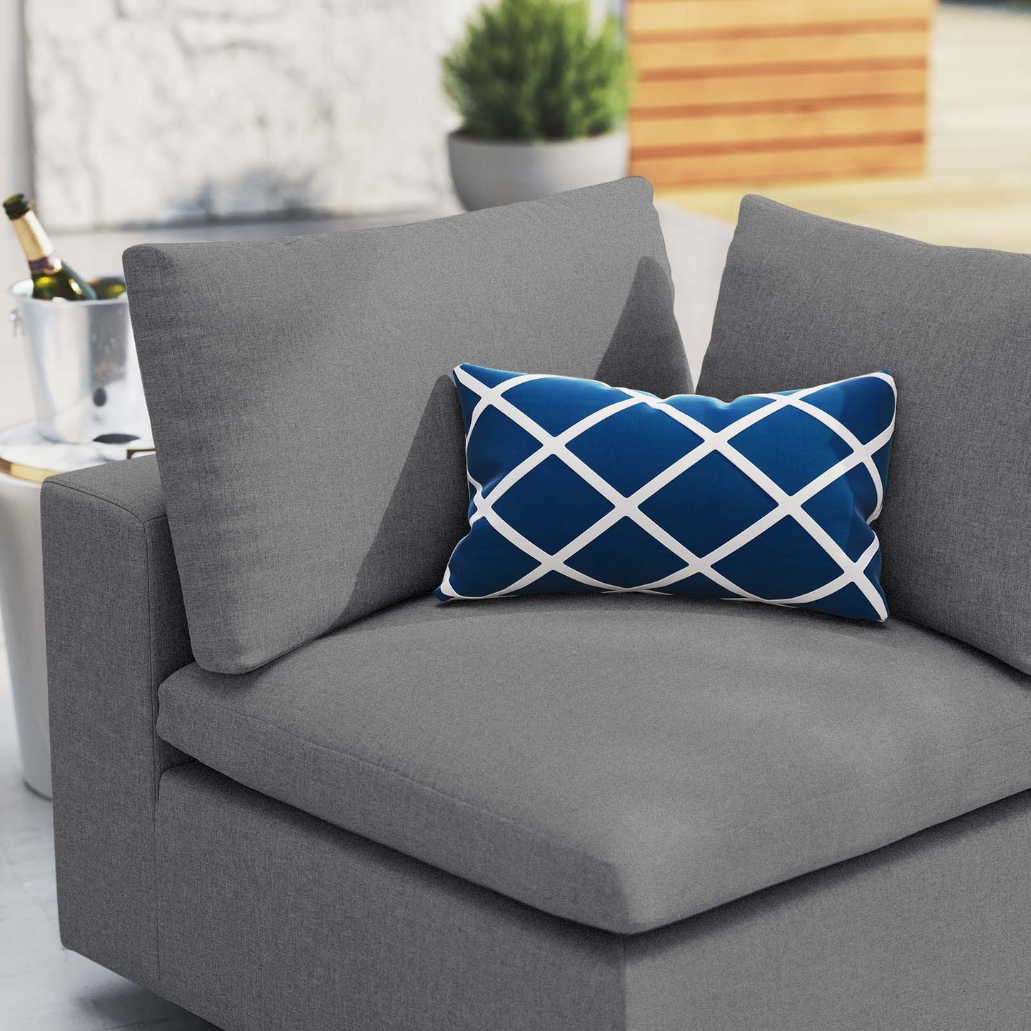 Commix Overstuffed Outdoor Patio Corner Chair