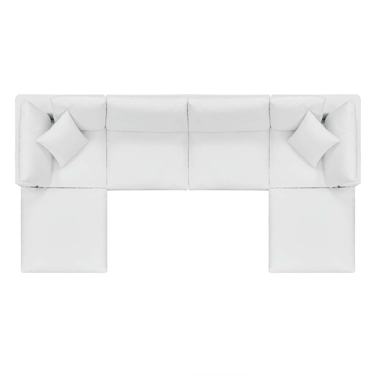 Commix Down Filled Overstuffed Vegan Leather 6-Piece Sectional Sofa