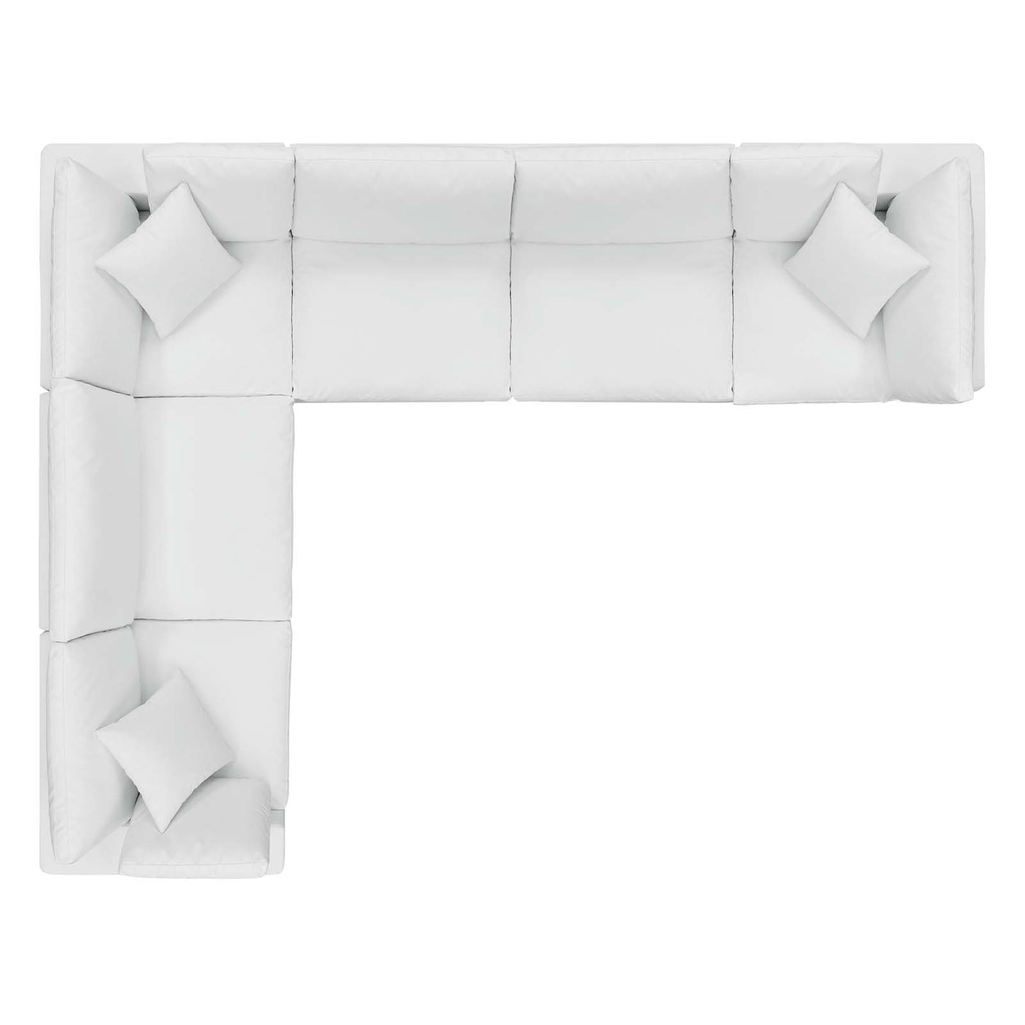 Commix Down Filled Overstuffed Vegan Leather 6-Piece Sectional Sofa