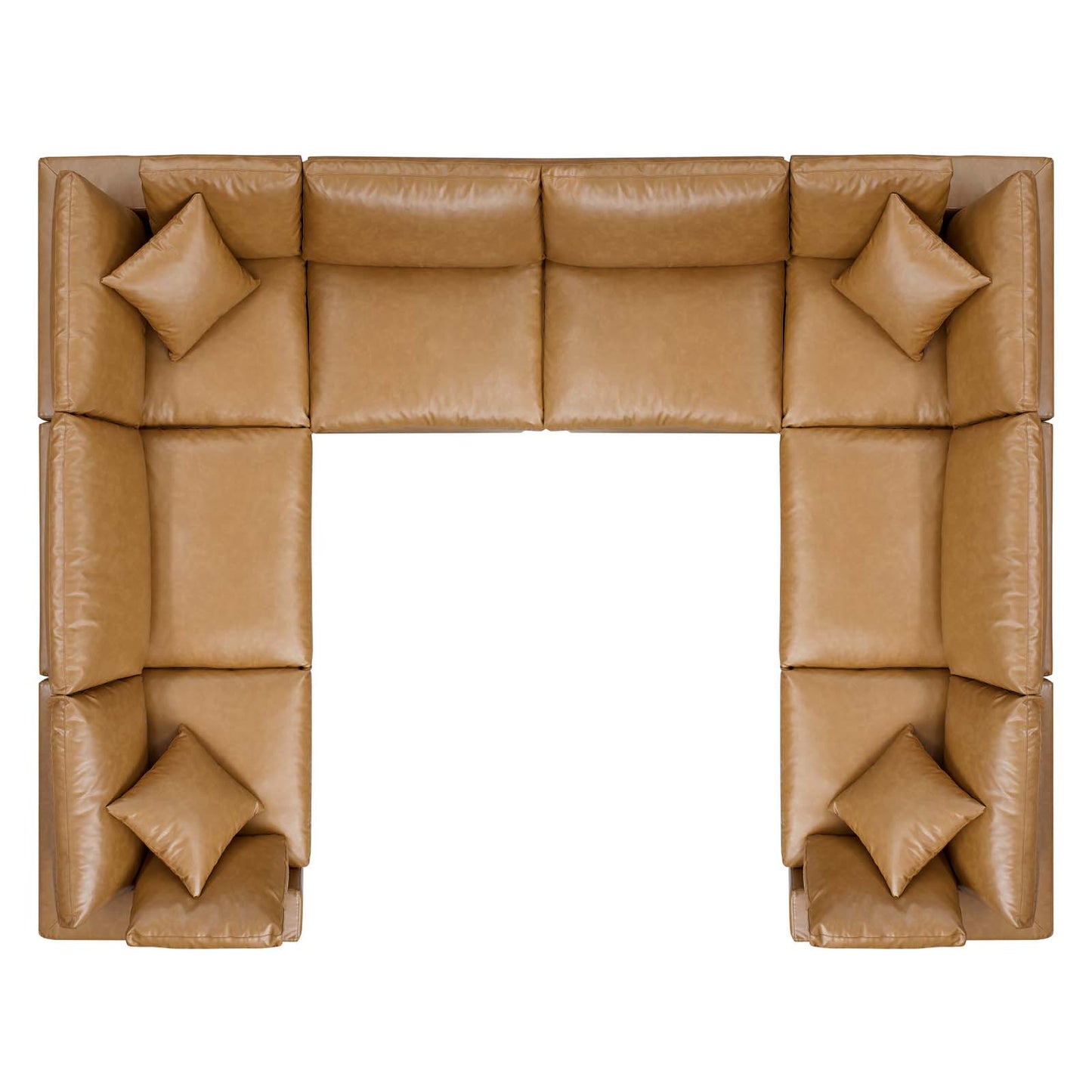 Commix Down Filled Overstuffed Vegan Leather 8-Piece Sectional Sofa