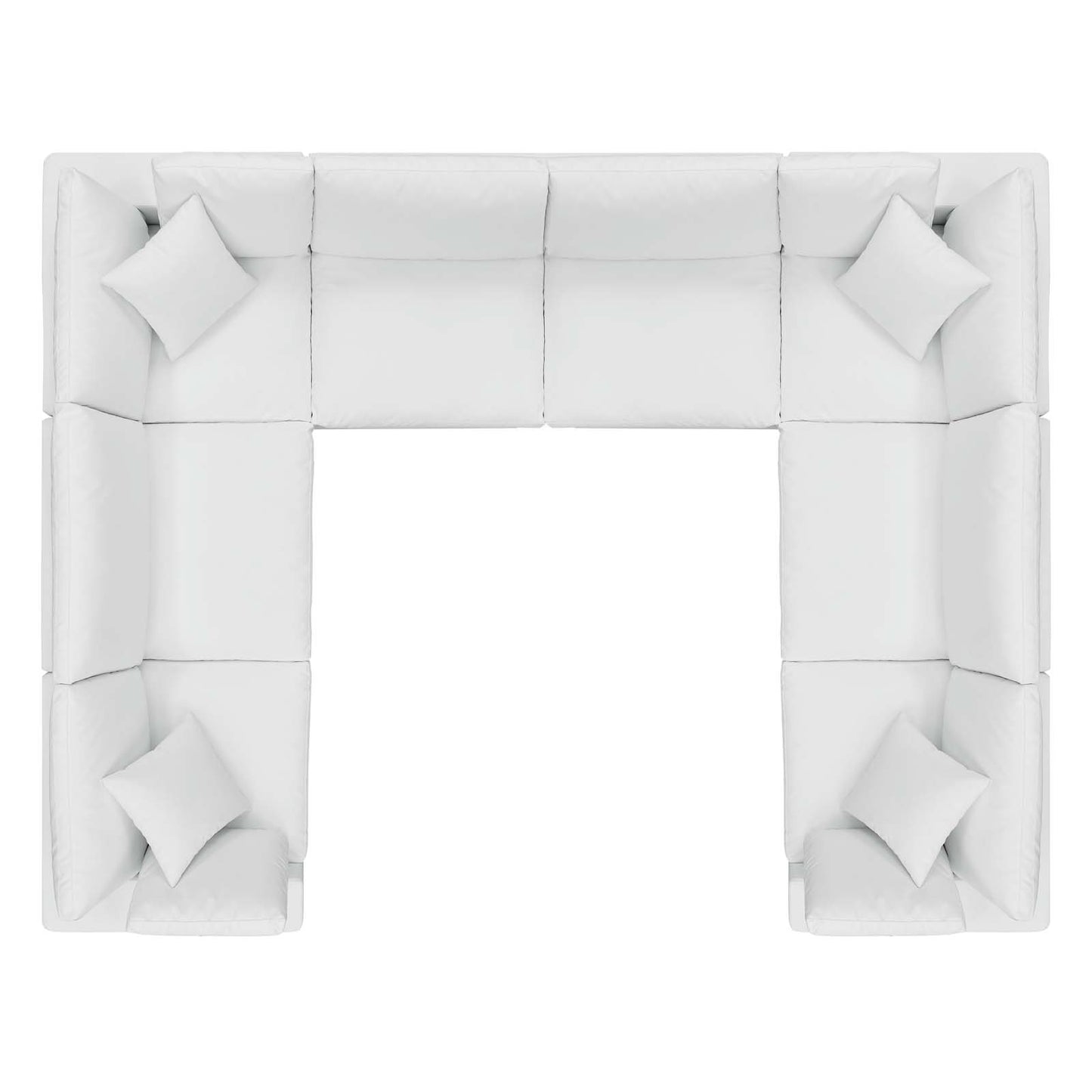 Commix Down Filled Overstuffed Vegan Leather 8-Piece Sectional Sofa