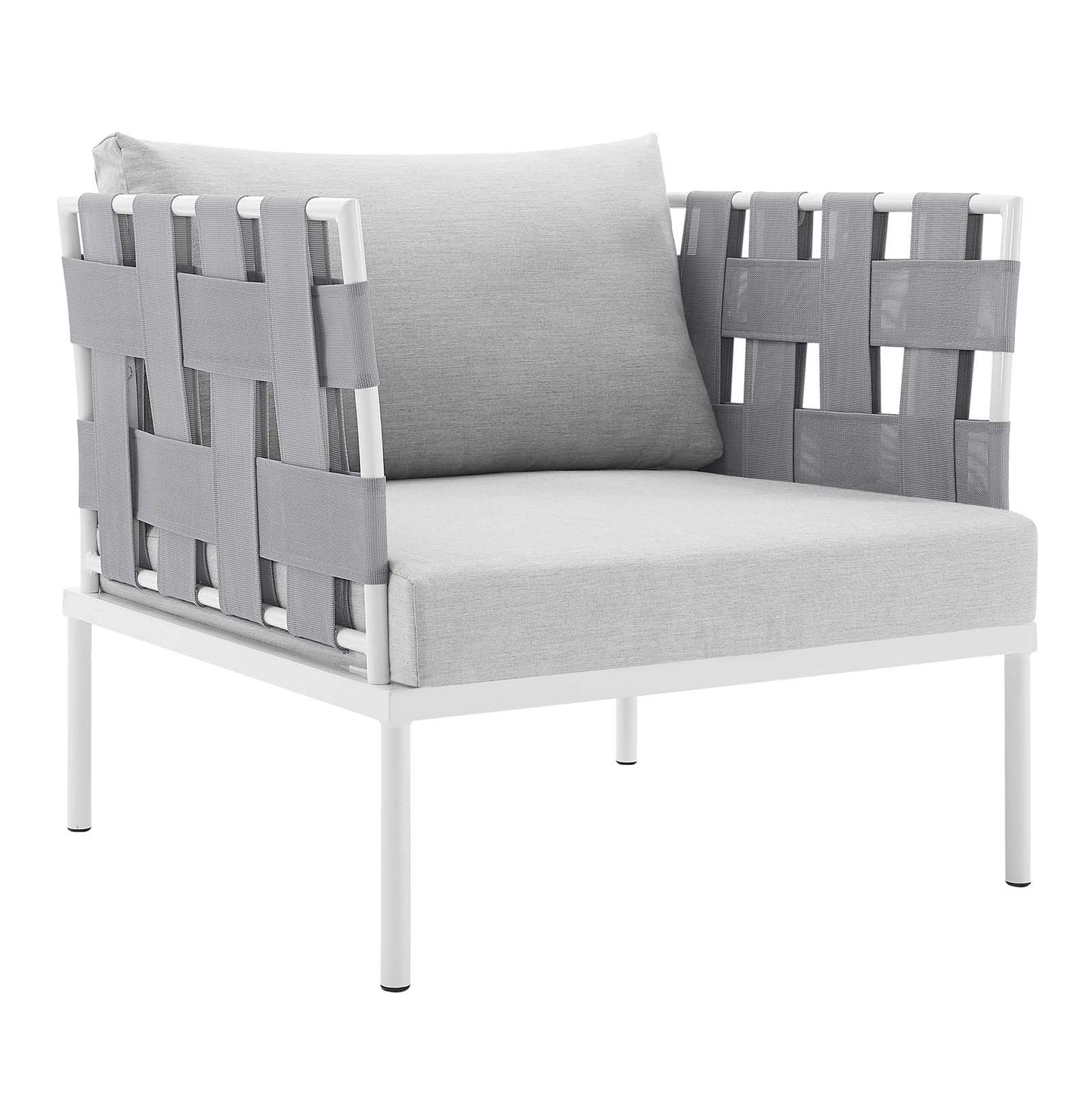 Harmony Sunbrella® Outdoor Patio Aluminum Armchair Gray Gray