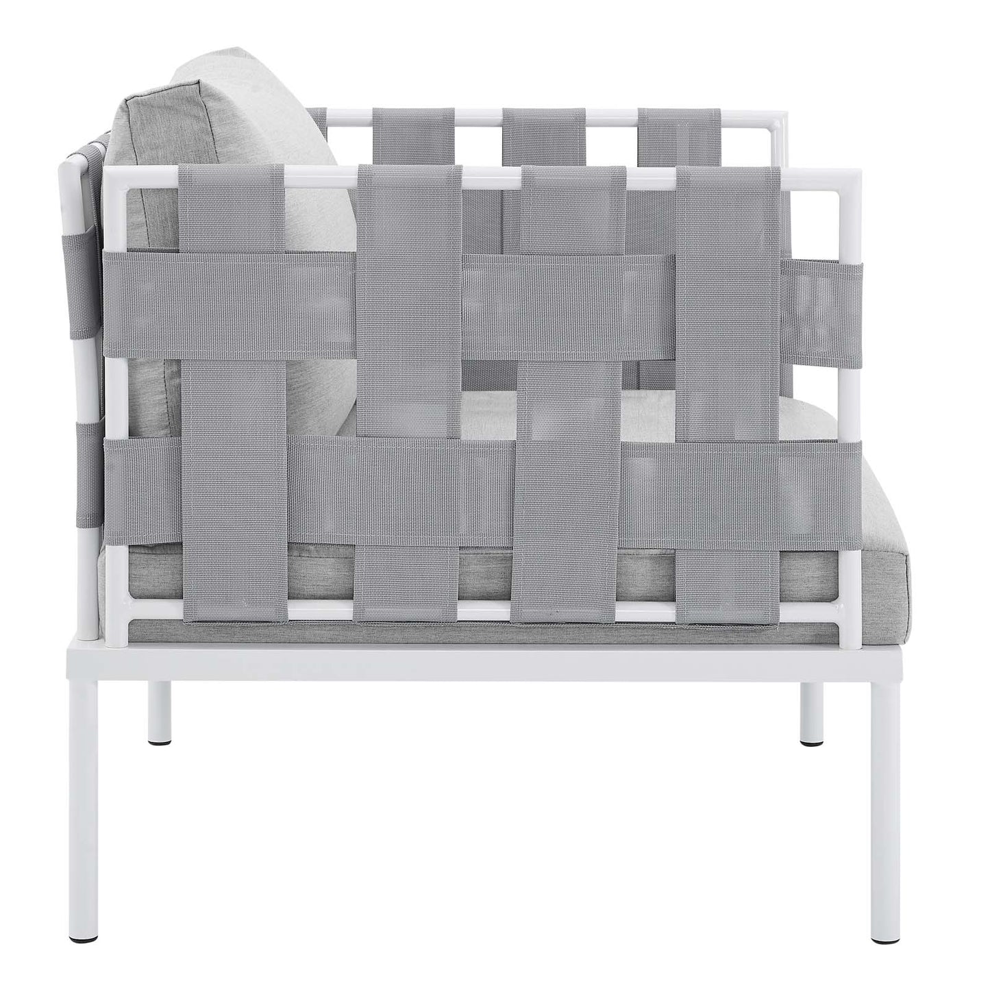 Harmony Sunbrella® Outdoor Patio Aluminum Armchair Gray Gray