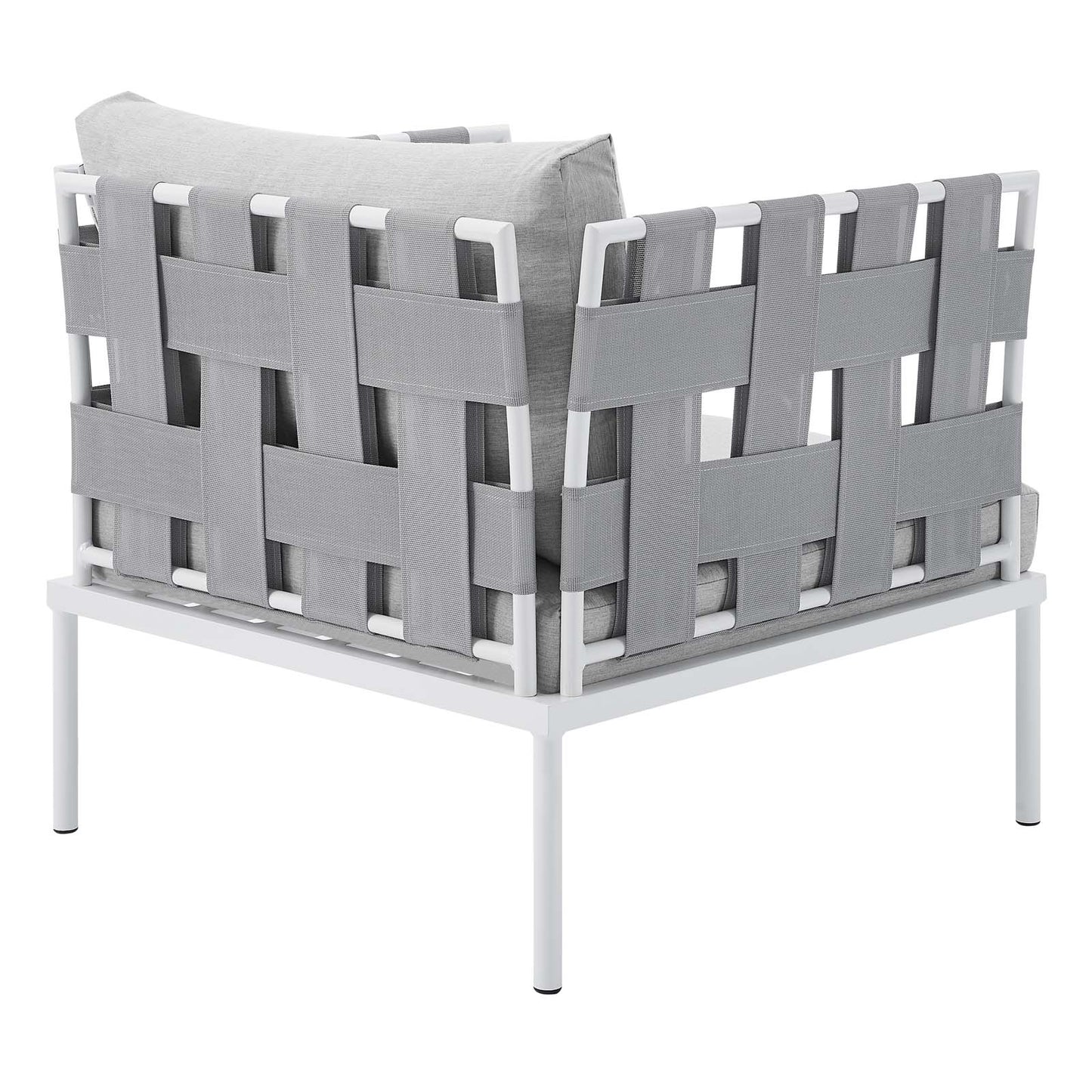 Harmony Sunbrella® Outdoor Patio Aluminum Armchair Gray Gray