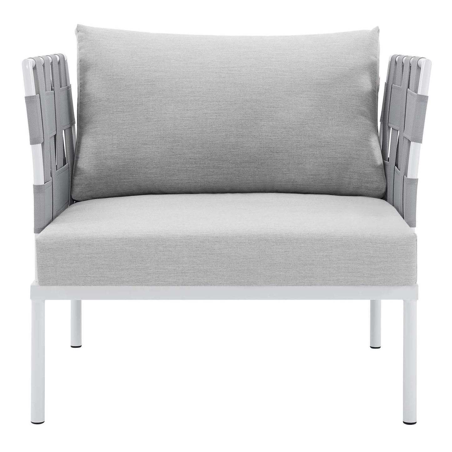 Harmony Sunbrella® Outdoor Patio Aluminum Armchair Gray Gray