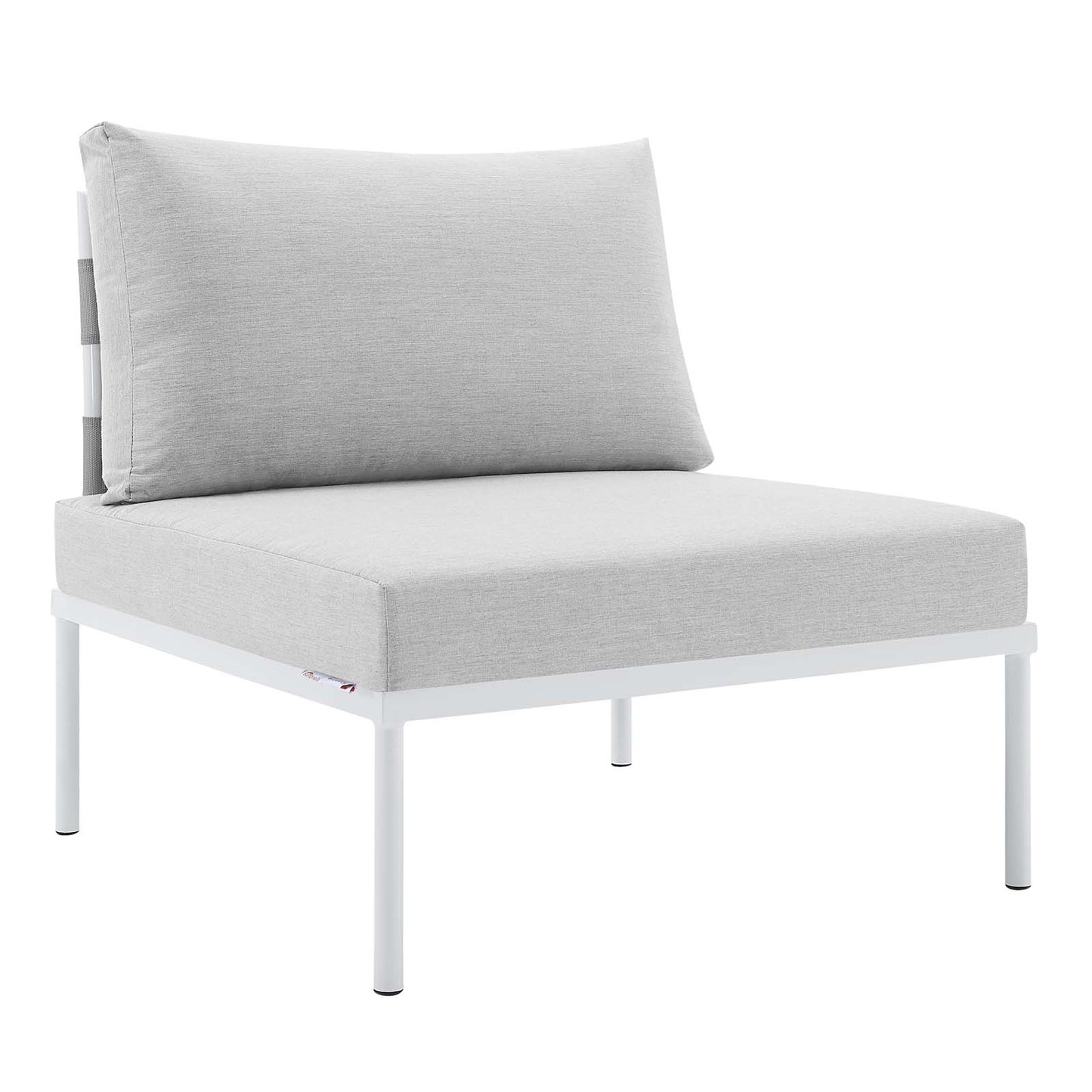 Harmony Sunbrella® Outdoor Patio Aluminum Armless Chair Gray Gray