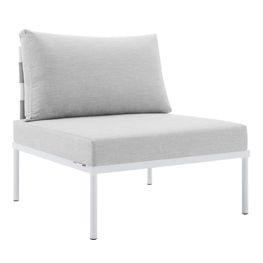 Harmony Sunbrella® Outdoor Patio Aluminum Armless Chair Gray Gray