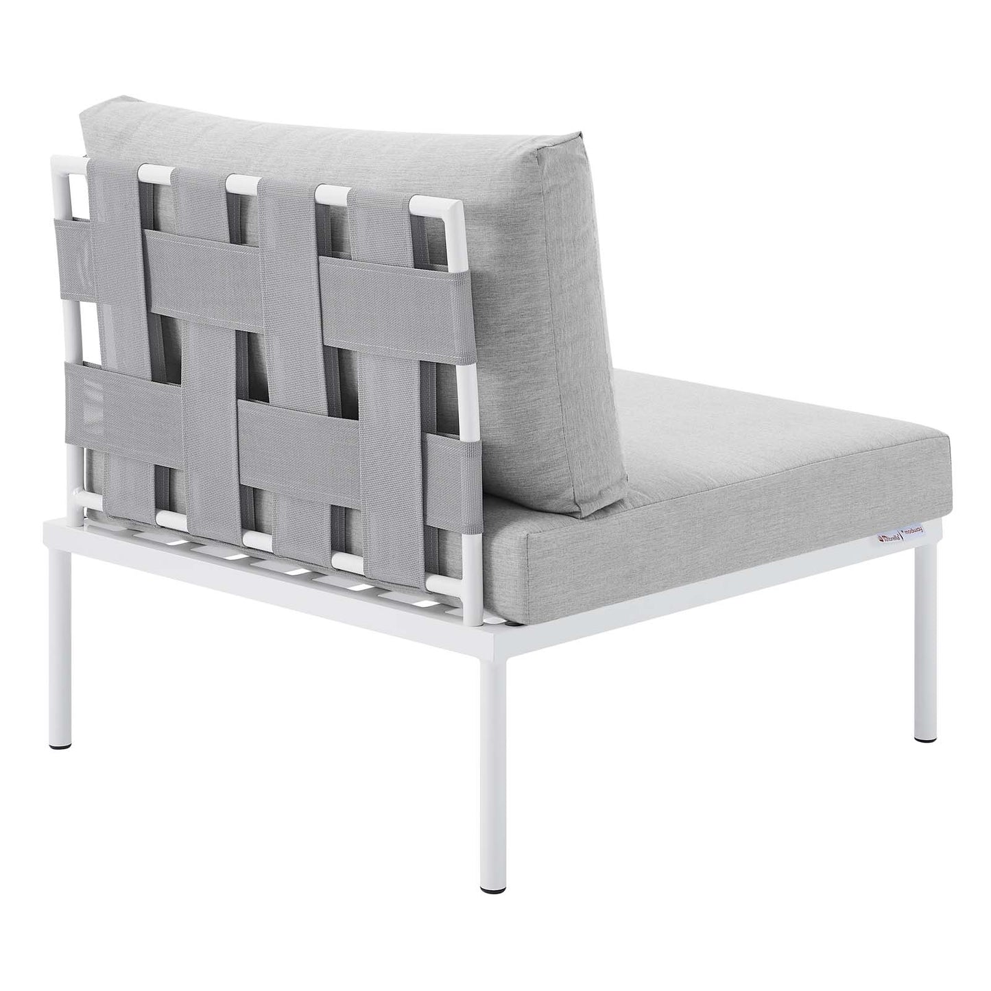 Harmony Sunbrella® Outdoor Patio Aluminum Armless Chair Gray Gray
