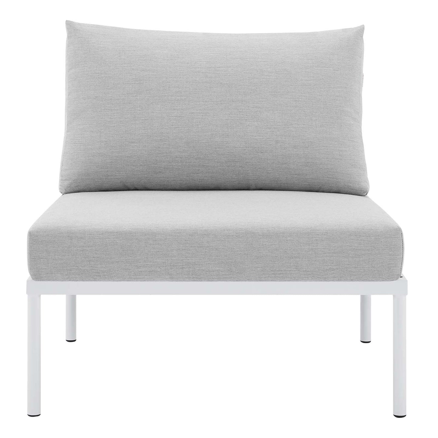 Harmony Sunbrella® Outdoor Patio Aluminum Armless Chair Gray Gray