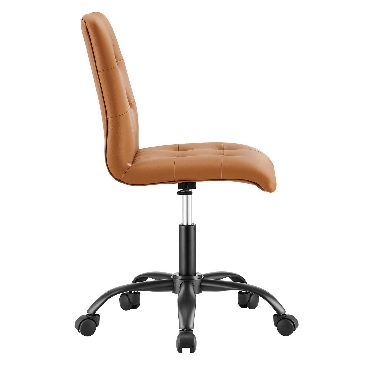 Prim Armless Vegan Leather Mid Back Office Chair