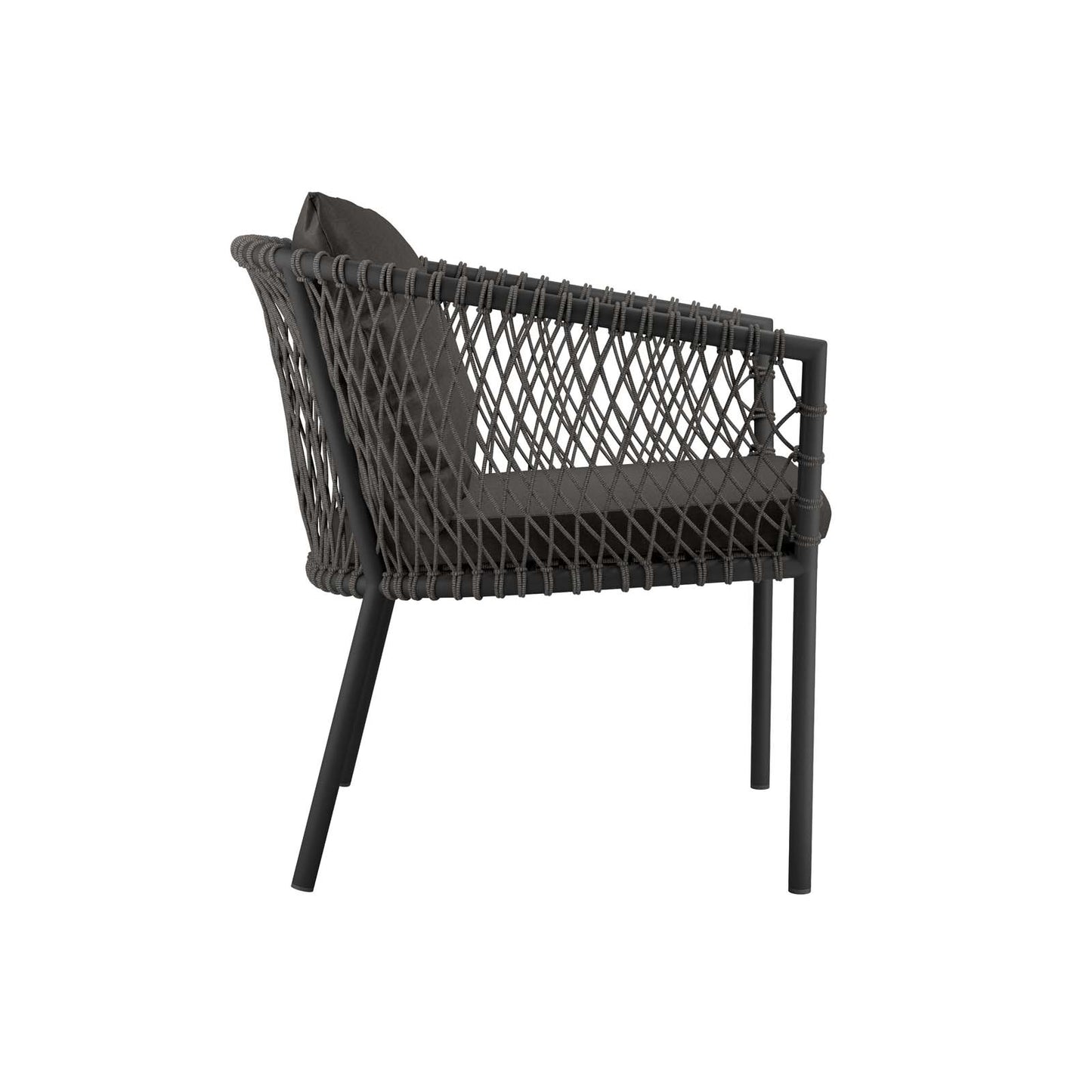 Sailor Outdoor Patio Dining Armchair Charcoal Charcoal