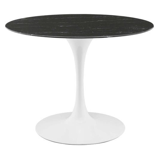 Lippa 40" Dining Table White Black