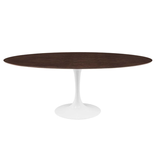 Lippa 78" Oval Dining Table White Cherry Walnut