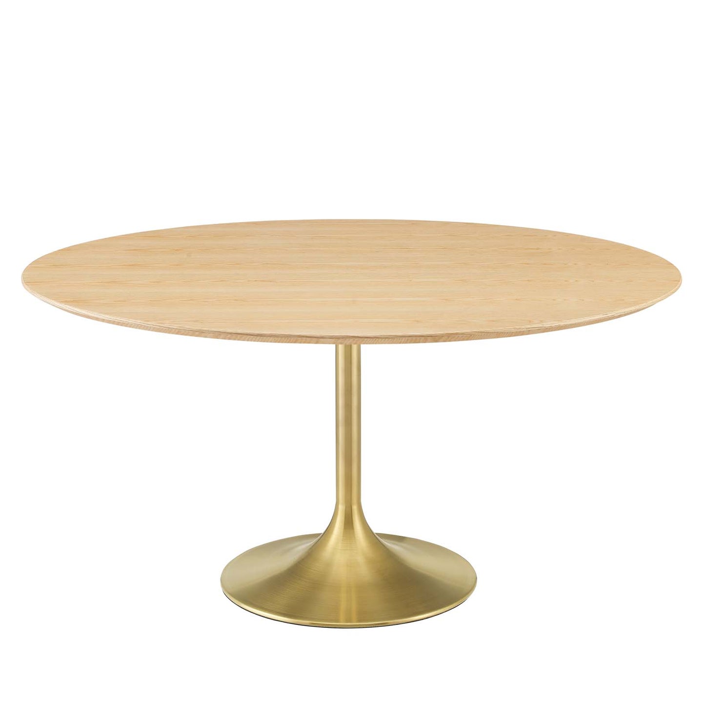 Lippa 60" Round Wood Dining Table - Gold and White, Natural Finishes