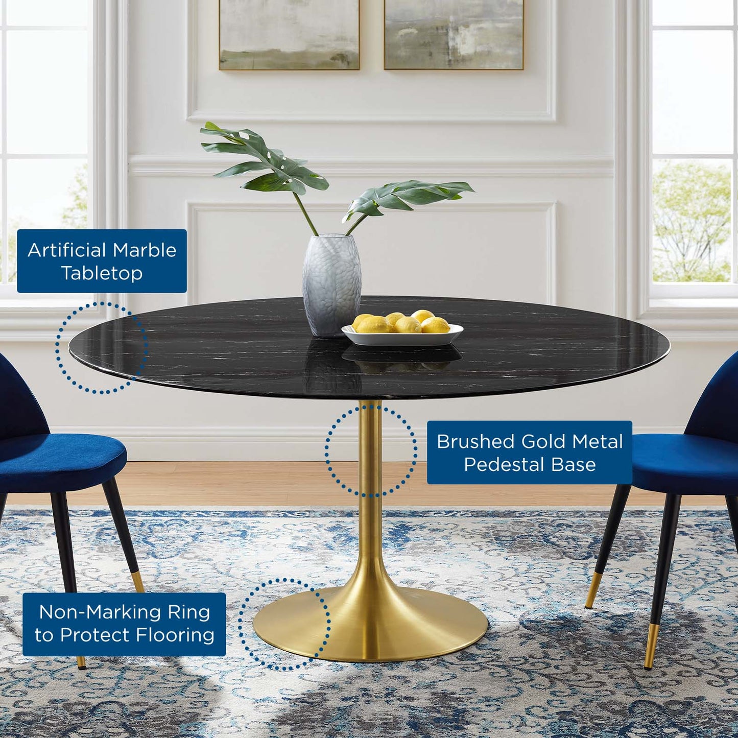 Lippa 60" Round Dining Table